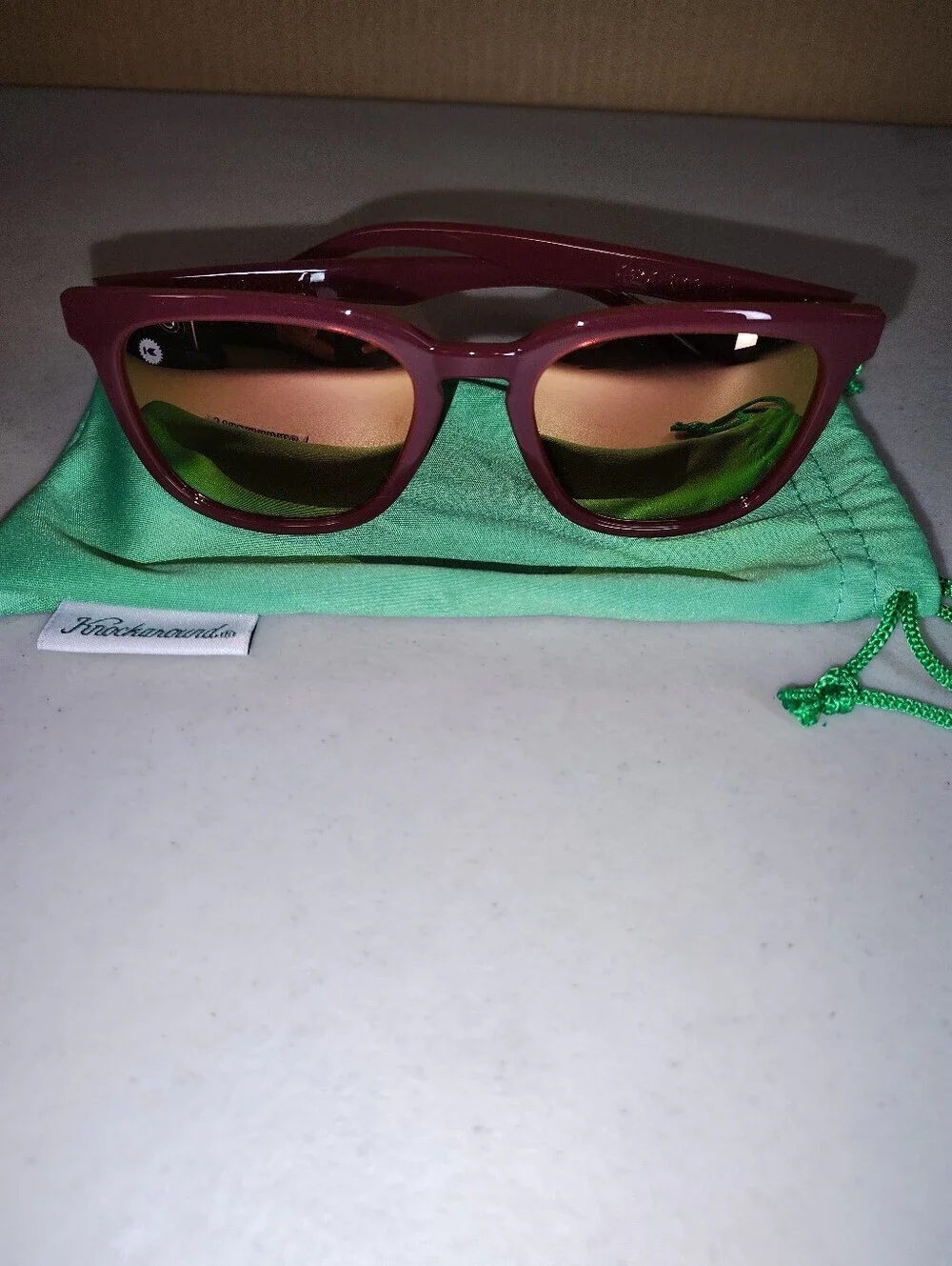 Knockaround Sunglasses - Classic Red Frames with Tinted Mirrored Lenses